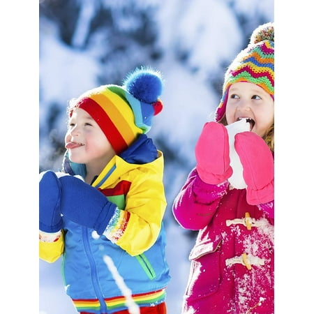Children/'s Mittens Baby Winter Mittens Warm and light leece Gloves for kids Pink, L 3-7 years old